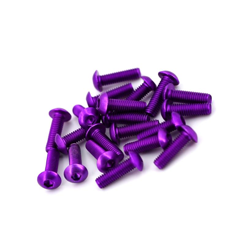 Aluminum Button Head Socket Screws - Purple (20pcs) BLOWOUT